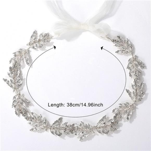 SWEETV Leaf Wedding Headpieces for Bride Silver Bridal Headband Flower Girl
